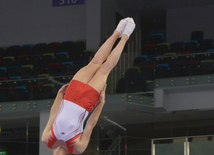 Bakıda batut gimnastikası üzrə Dünya Kubokunda iştirak edəcək idmançıların podium məşqləri. Azərbaycan, 4 mart, 2016